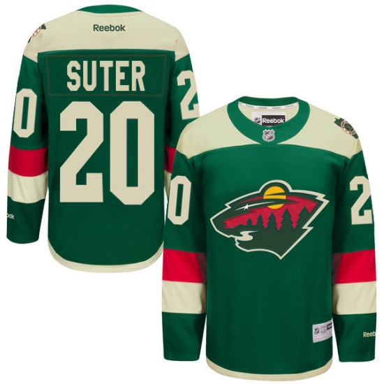 Youth Reebok Minnesota Wild #20 Ryan Suter Premier Green 2016 Stadium Series NHL Jersey - Ujersey