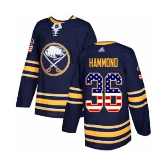 Men's Buffalo Sabres #36 Andrew Hammond Authentic Navy Blue USA Flag Fashion Hockey Jersey - Ujersey