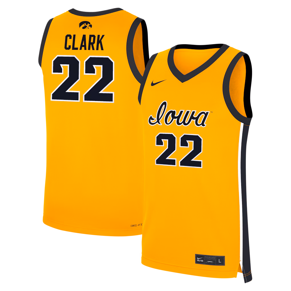 Men's Nike Caitlin Clark Gold Iowa Hawkeyes Alternate Women's Basketball Replica Jersey