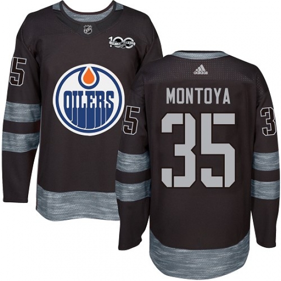 Men's Adidas Edmonton Oilers #35 Al Montoya Authentic Black 1917-2017 100th Anniversary NHL Jersey - Ujersey