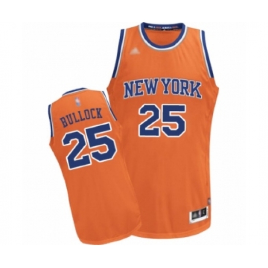 Men's New York Knicks #25 Reggie Bullock Authentic Orange Alternate Basketball Jersey - Ujersey