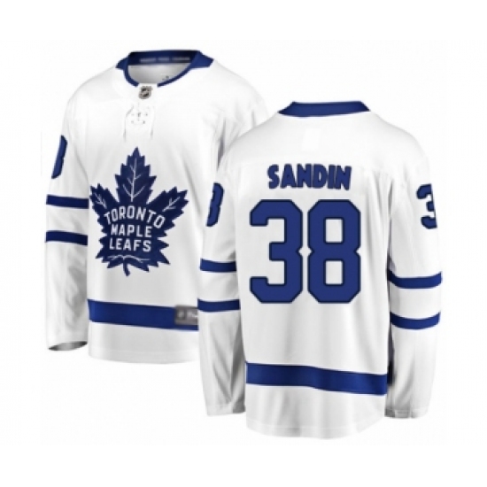 Men's Toronto Maple Leafs #38 Rasmus Sandin Authentic White Away Fanatics Branded Breakaway Hockey Jersey - Ujersey