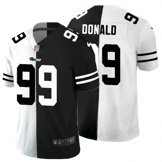 Men's Los Angeles Rams #99 Aaron Donald Black White Limited Split Fashion Football Jersey - Ujersey