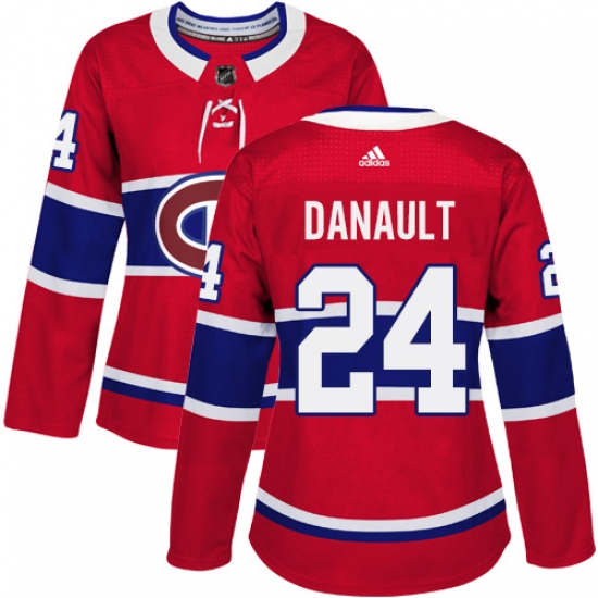 Women's Adidas Montreal Canadiens #24 Phillip Danault Authentic Red Home NHL Jersey