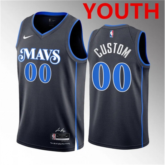 Youth Dallas Mavericks Active Player Custom Black 2023 24 City Edition Stitched Basketball Jersey - Ujersey