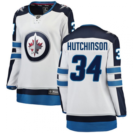Women's Winnipeg Jets #34 Michael Hutchinson Fanatics Branded White Away Breakaway NHL Jersey - Ujersey