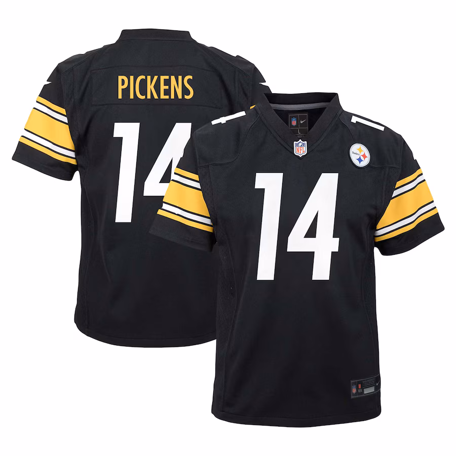 Youth Pittsburgh Steelers George Pickens Nike Black Game Jersey - Ujersey