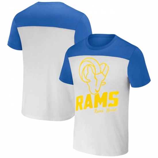Men's Los Angeles Rams Cream Blue X Darius Rucker Collection Colorblocked T Shirt - Ujersey