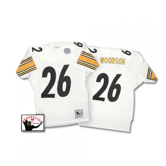 Mitchell and Ness Pittsburgh Steelers #26 Rod Woodson White Authentic NFL Jersey - Ujersey