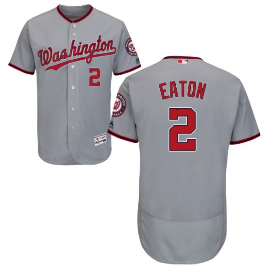 Men's Majestic Washington Nationals #2 Adam Eaton Grey Flexbase Authentic Collection MLB Jersey - Ujersey