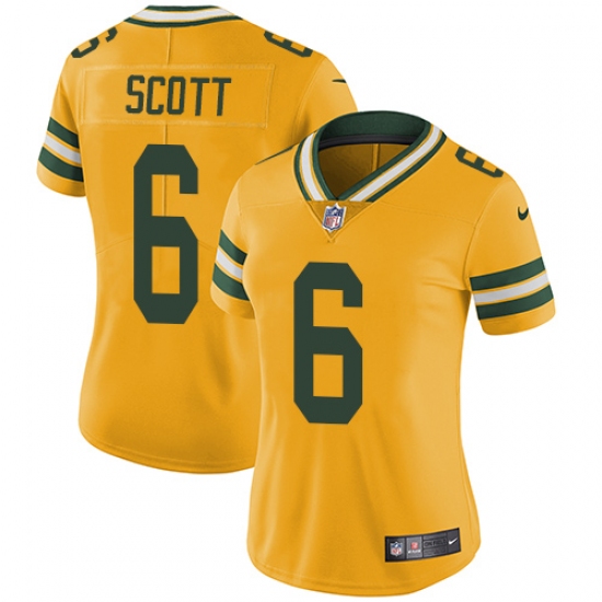 Women's Nike Green Bay Packers #6 JK Scott Limited Gold Rush Vapor Untouchable NFL Jersey - Ujersey