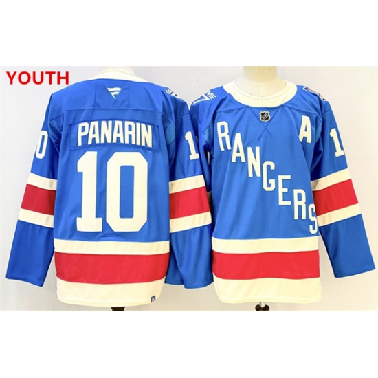 Youth new york rangers #10 artemi panarin blue 2025 with a stitched hockey jersey - Ujersey