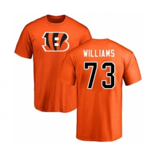 Football Cincinnati Bengals #73 Jonah Williams Orange Name & Number Logo T-Shirt - Ujersey