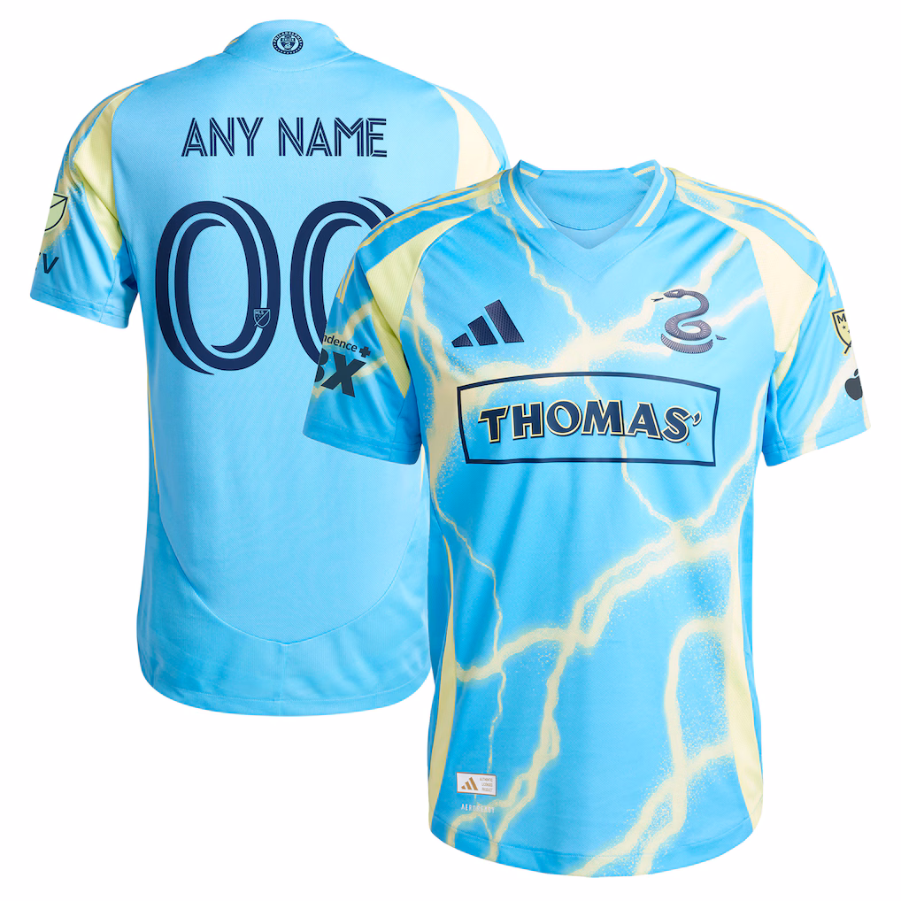 Men's Philadelphia Union adidas Blue 2025 The Voltage Kit Authentic Custom Jersey - Ujersey NHL