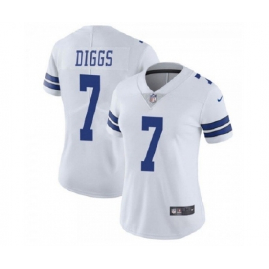 Women's Dallas Cowboys #7 Trevon Diggs White Vapor Untouchable Limited Stitched Jersey(Run Small)