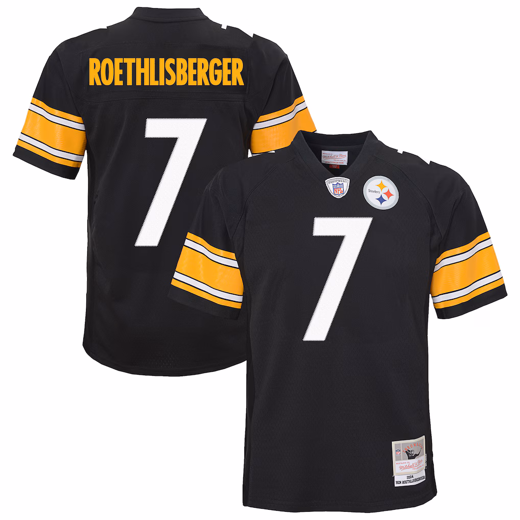 Youth Pittsburgh Steelers Ben Roethlisberger Mitchell & Ness Black 2004 Legacy Replica Jersey - Vujersey Los Angeles Rams