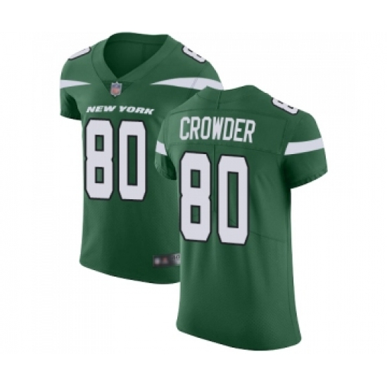 Men's New York Jets #80 Jamison Crowder Green Team Color Vapor Untouchable Elite Player Football Jersey - Ujersey