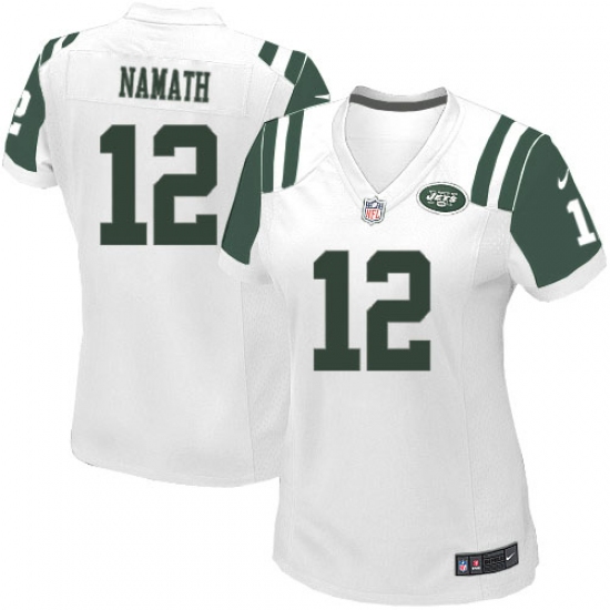 Women's Nike New York Jets #12 Joe Namath Game White NFL Jersey - Ujersey