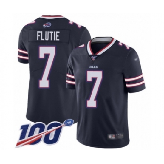 Men's Buffalo Bills #7 Doug Flutie Limited Navy Blue Inverted Legend 100th Season Football Jersey - Ujersey
