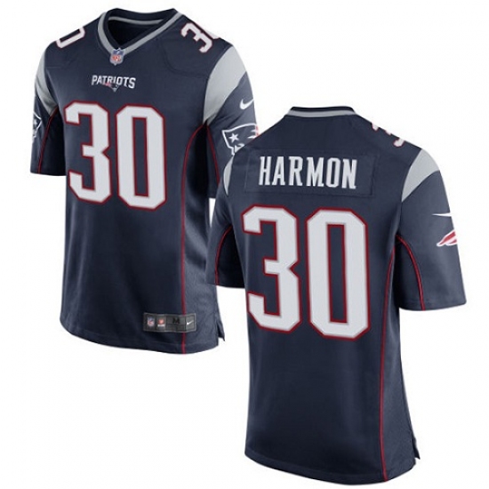 Men's Nike New England Patriots #30 Duron Harmon Game Navy Blue Team Color NFL Jersey - Ujersey