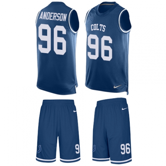 Men's Nike Indianapolis Colts #96 Henry Anderson Limited Royal Blue Tank Top Suit NFL Jersey