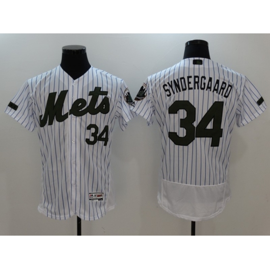 Men's New York Mets #34 Noah Syndergaard White Home Stitched Baseball Jersey - Ujersey