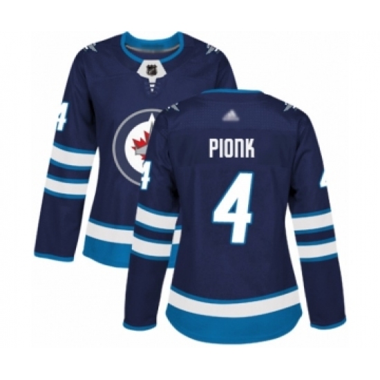 Women's Winnipeg Jets #4 Neal Pionk Authentic Navy Blue Home Hockey Jersey - Ujersey