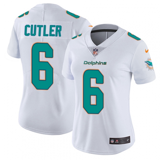Women's Nike Miami Dolphins #6 Jay Cutler White Vapor Untouchable Elite Player NFL Jersey - Ujersey