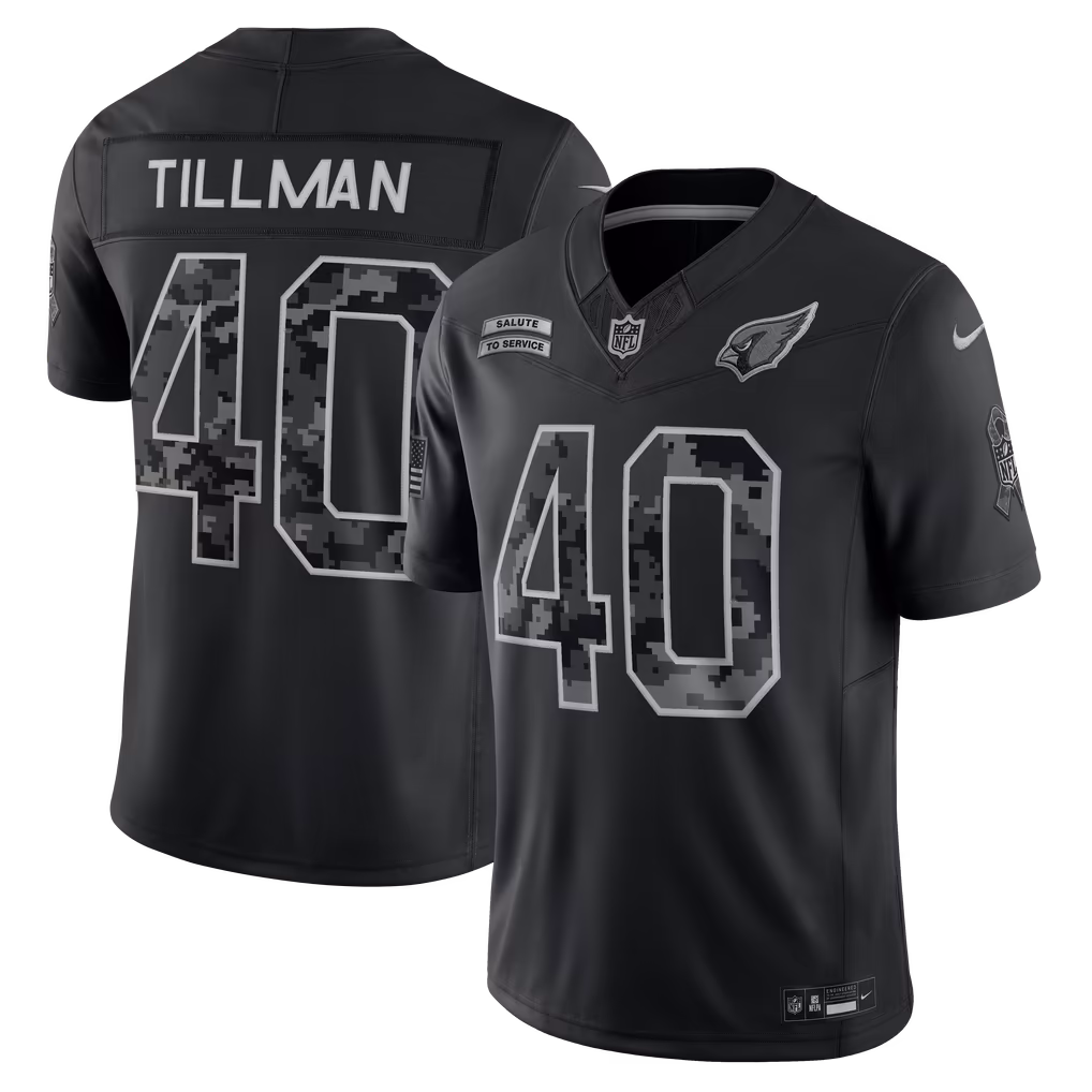 Men's Arizona Cardinals Pat Tillman Nike Black 2026 Salute to Service Retired Player Stitched Limited Jersey - U-jersey