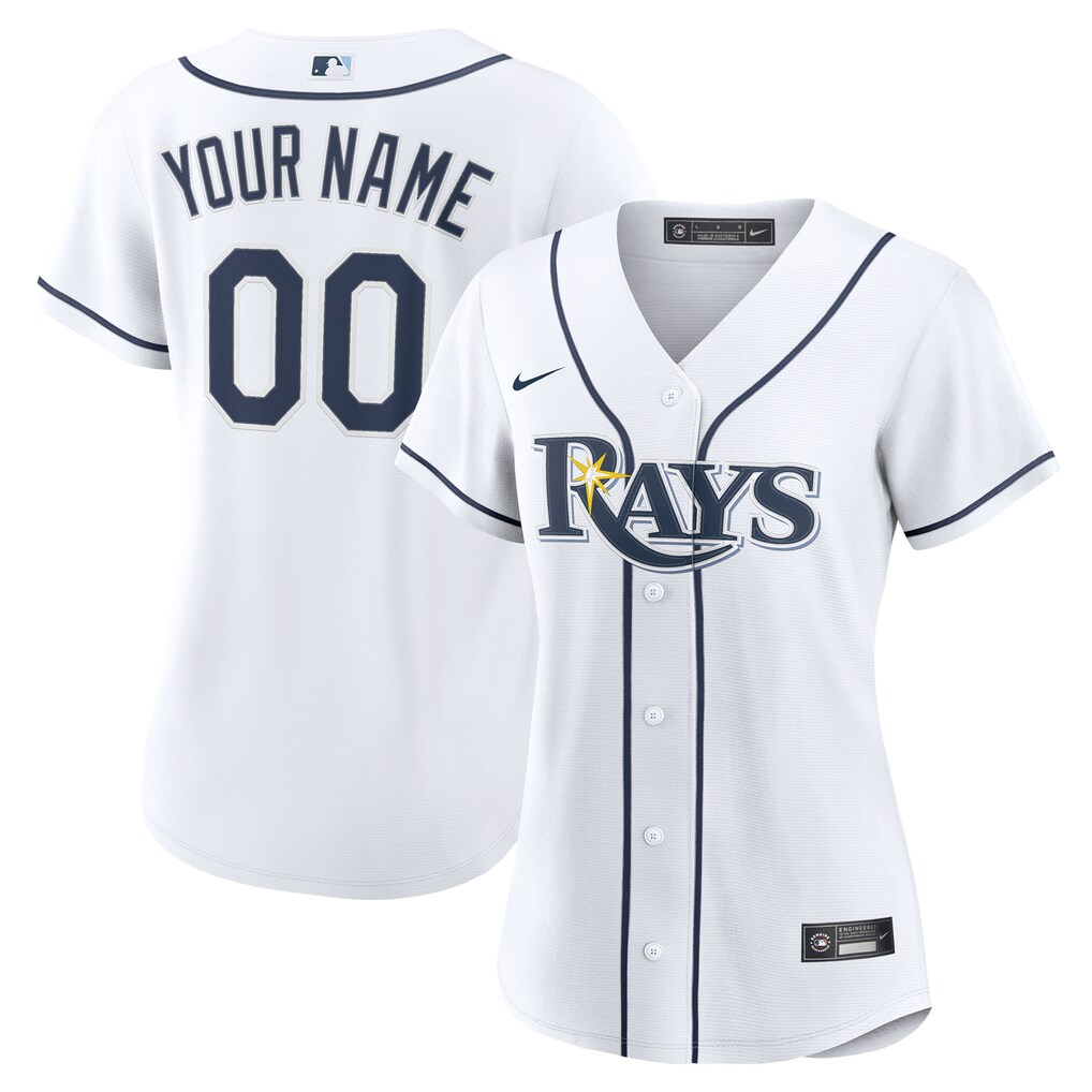 Women's  Tampa Bay Rays  Nike White Home Custom Replica 2.0 Jersey - Ujersey
