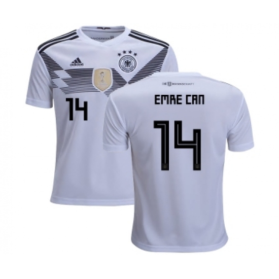 Germany #14 Emre Can White Home Kid Soccer Country Jersey