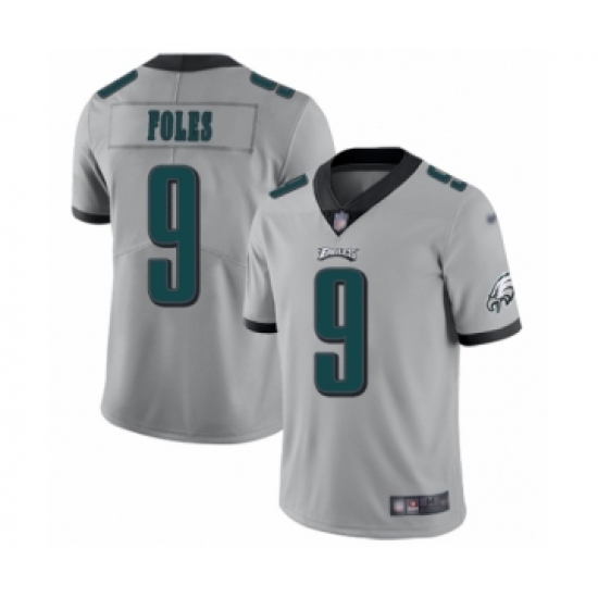 Women's Philadelphia Eagles #9 Nick Foles Limited Silver Inverted Legend Football Jersey - Ujersey