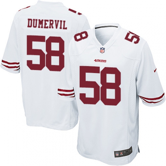 Men's Nike San Francisco 49ers #58 Elvis Dumervil Game White NFL Jersey - Ujersey