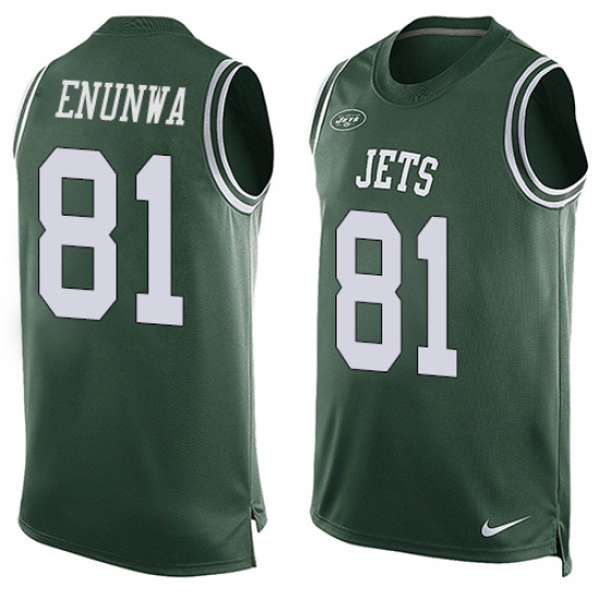 Men's Nike New York Jets #81 Quincy Enunwa Limited Green Player Name & Number Tank Top NFL Jersey - Ujersey