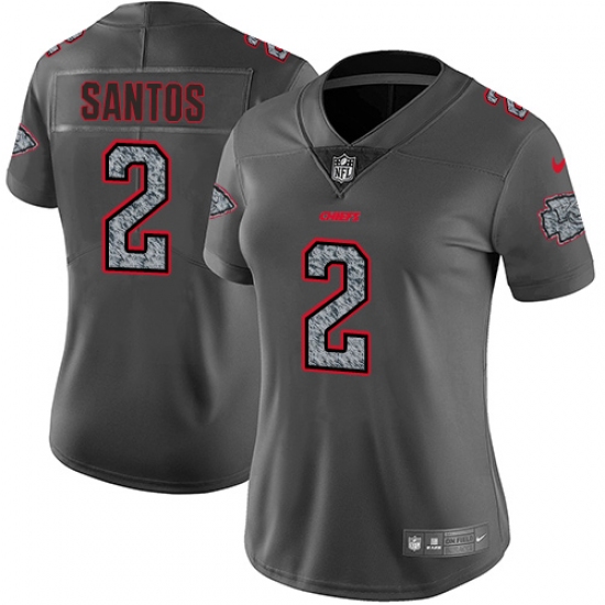Women's Nike Kansas City Chiefs #2 Cairo Santos Gray Static Vapor Untouchable Limited NFL Jersey - Ujersey