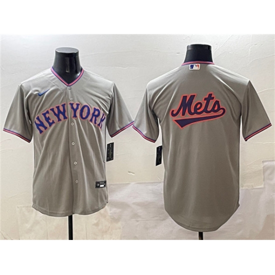 Men's New York Mets Blank Gray 2025 Limited Stitched Baseball Jersey - Ujersey