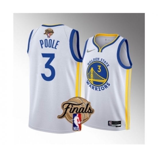 Men's Golden State Warriors #3 Jordan Poole White 2022 Finals Stitched Jersey - Ujersey