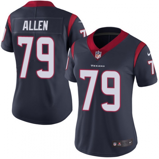 Women's Nike Houston Texans #79 Jeff Allen Elite Navy Blue Team Color NFL Jersey - Ujersey