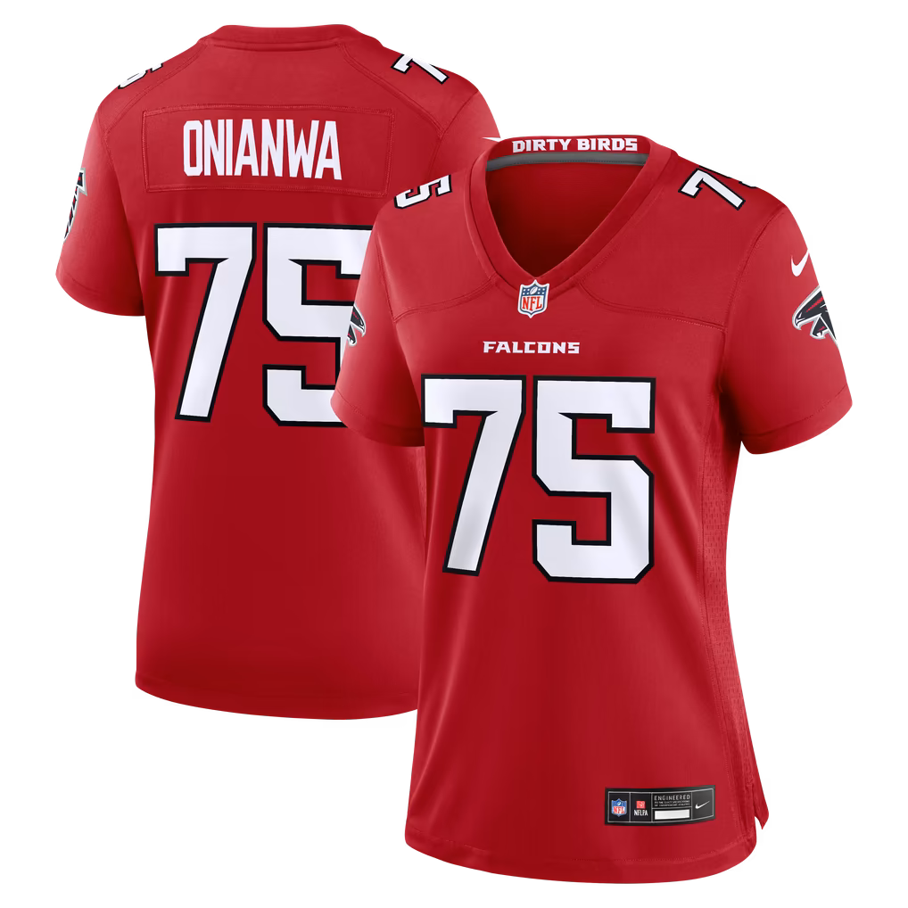 Women's Atlanta Falcons Ethan Onianwa Nike Red Team Game Jersey - ujerseystore