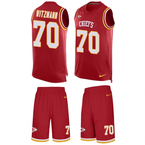 Men's Nike Kansas City Chiefs #70 Bryan Witzmann Limited Red Tank Top Suit NFL Jersey - Ujersey