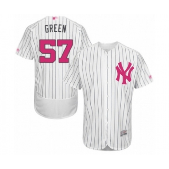 Men's New York Yankees #57 Chad Green Authentic White 2016 Mother's Day Fashion Flex Base Baseball Player Jersey - Ujersey
