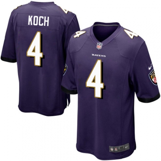 Men's Nike Baltimore Ravens #4 Sam Koch Game Purple Team Color NFL Jersey - Ujersey
