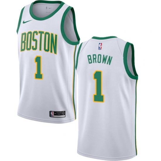 Men's Nike Boston Celtics #1 Walter Brown Swingman White NBA Jersey - City Edition - Ujersey