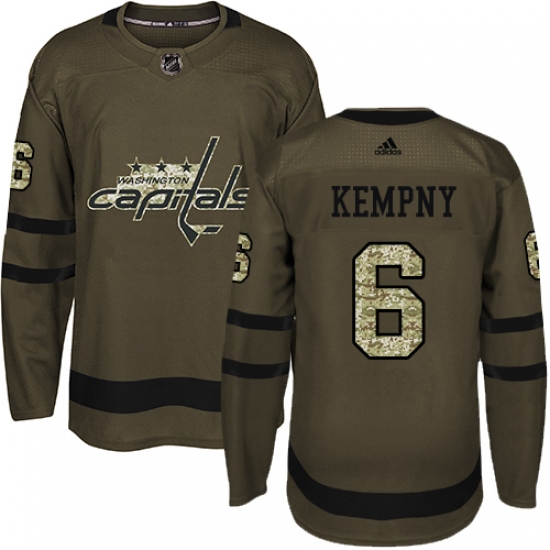 Youth Adidas Washington Capitals #6 Michal Kempny Premier Green Salute to Service NHL Jersey - Ujersey