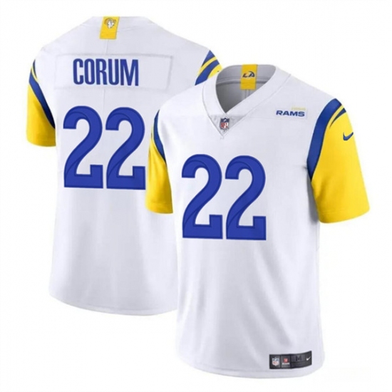 Men's Los Angeles Rams #22 Blake Corum White 2024 Draft Vapor Untouchable Football Stitched Jersey - Ujersey