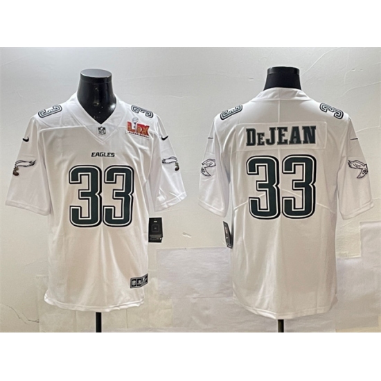 Men's Philadelphia Eagles #33 Cooper DeJean White 2025 Super Bowl LIX Fashion New Vapor Untouchable Limited Stitched Football Jersey - Ujersey