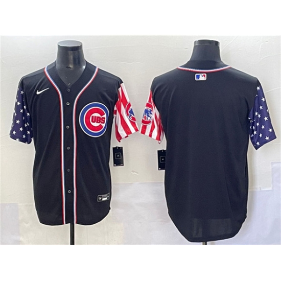 Men's Chicago Cubs Blank Black 2025 Independence Day Vapor Premier Limited Stitched Baseball Jersey - Ujersey