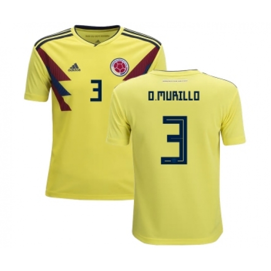 Colombia #3 O.Murillo Home Kid Soccer Country Jersey