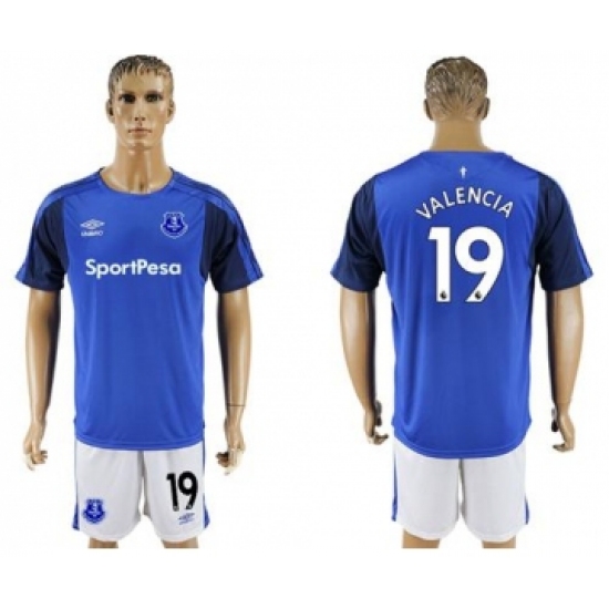 Everton #19 Valencia Home Soccer Club Jersey