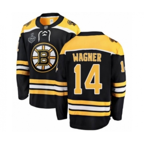 Youth Boston Bruins #14 Chris Wagner Authentic Black Home Fanatics Branded Breakaway 2019 Stanley Cup Final Bound Hockey Jersey - Ujersey